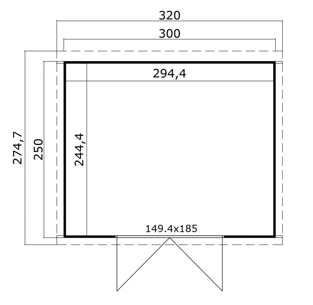 Outdoor Life Blokhut Lotta Platinum Grey 300 x 250 cm - Afbeelding 3